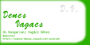 denes vagacs business card