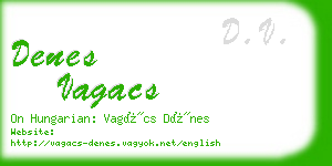 denes vagacs business card